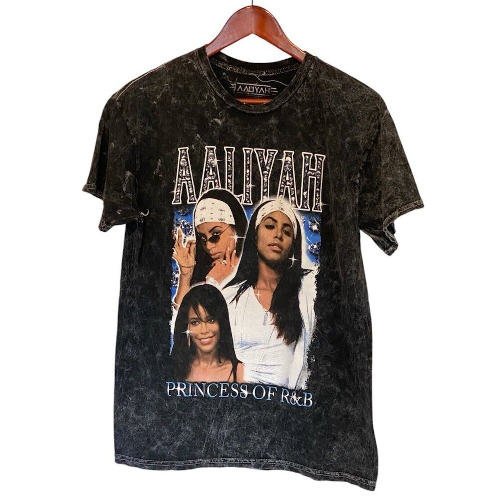 Aaliyah Black Fade T-Shirt Unisex S Small  Tour Music Band Princess of R&B